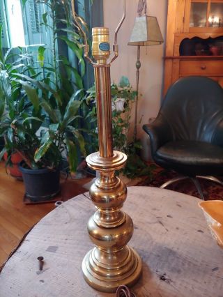Vintage Stiffel Solid Brass Table Lamp 31 " Tall
