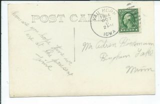 Van Horne IA Iowa RPPC Postcard Dirt Street Scene Thompson Auto Co Posted 1914 2