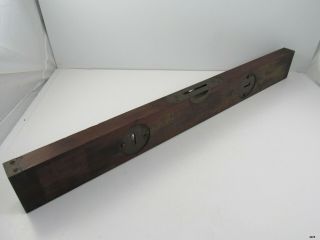 Antique Stanley Level Rule Co.  Wood Level 25 : Patent 1867 : Barn Find 29 Inch