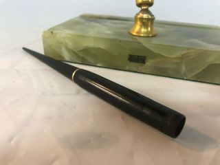Vintage 1930 ' s Parker Pen Jade Green Onyx Marble Desk Base Display Rare MCM 5