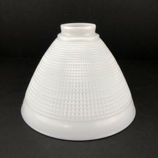 Vintage Waffle Pattern 8 " Milk Glass Torchiere Light Shade Floor Pendent Lamp