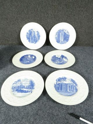 Wedgwood Blue And White Smith College Plates 1932