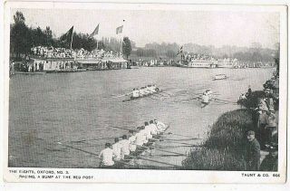 Oxfordshire - Oxford " Eights.  " Racing,  A Bump At The Red Post,  1909