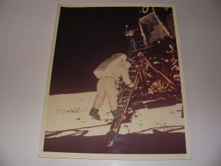 Apollo 11 Aldrin Descending Lunar Module " A Kodak Paper " 8x10 Vintage Nasa Photo