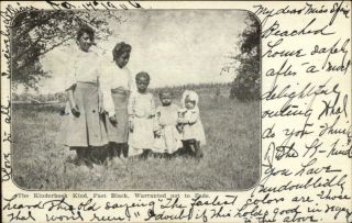 Black Americana Children Kinderhook Ny? C1900 Postal Card Postcard