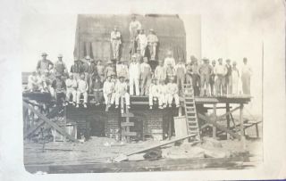 Men At Work Rppc Real Photo Postcard - Kiln,  Factory,  Miners? Unposted