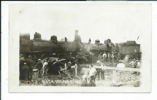 Garrison Ia Iowa Rppc Postcard Rock Island Train Wreck