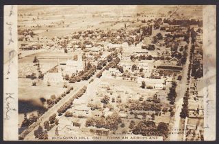 Circa 1919 Real Photo Rppc Postcard View From Aeroplane Richmond Hill,  Ontario