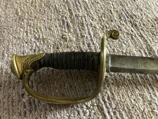 Great Antique Single - Handed Sword With Engraved Blade