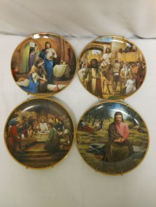 Danbury " The Life Of Jesus " Collectors Plates - Set Of 8 W/coa