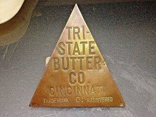 Tri - State Butter Co Cincinnati Ohio Co.  Brass Tag