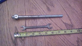 2 Vintage Snap On Tools F5l 3/8 Drive Slideing Breaker Bar & 81214b Combo Wrench
