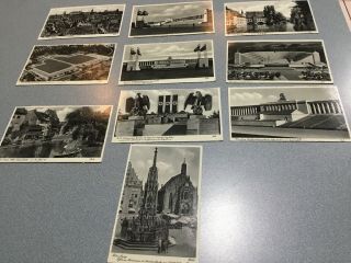 10 Split Accordion Postcards 5.  5 X 3.  5 Germany Nuremberg Third Reich Nazi Places