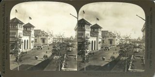 Rare 1905 Portland Lewis & Clark Exposition Stereoview - Lewis And Clark Avenue
