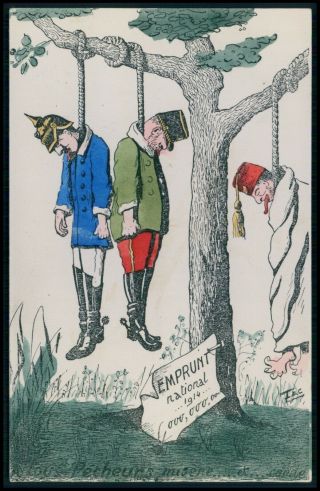 Hanging Turkey Austria Kaiser Wwi Ww1 War Humor Caricature Propaganda Postcard