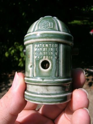 Vintage Old Antique Green Porcelain Lamp Light Bulb Socket