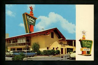 Holiday Inn Motel Hotel Postcard Florida Fl Miami Beach Cars