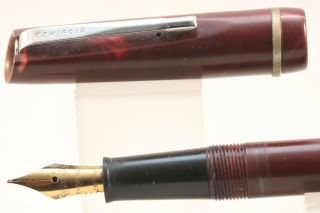 Vintage Osmiroid No.  65 Lever Fill Burgundy Marble Shorthand Fountain Pen