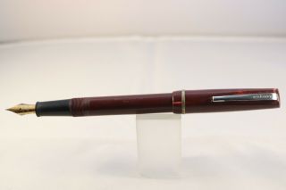 Vintage Osmiroid No.  65 Lever Fill Burgundy Marble Shorthand Fountain Pen 2