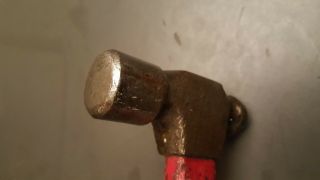 Vintage Plumb Ball Peen Hammer Marked Fiber - Glass on Red Handle 16 oz.  11 7/8 
