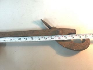 Vintage Antique Primitive Hand Forged Bolt Wrench Farm Tool Wagon Black Smith 2
