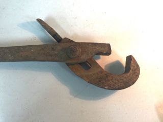 Vintage Antique Primitive Hand Forged Bolt Wrench Farm Tool Wagon Black Smith 5