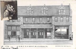 L.  &.  W.  V.  R.  R.  Depot Vintage Wilkes - Barre,  Pa,  Cameo Photo Vintage Postcard