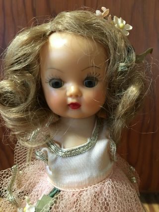 Antique 8 " Hard Plastic Muffie Doll Storybook Dolls Inc.  Stamped On Back C.  1940