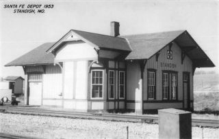 Standish Missouri Santa Fe Railroad Depot Real Photo Vintage Postcard Ka689019