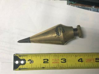 Vintage 8 Oz Brass Plumb Bob With Steel Point.  Fast S&h