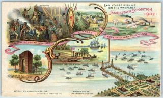 1907 Jamestown Exposition Virginia Expo Postcard Poster Art / Multi - View