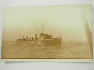 Wwi Us Navy Minesweeper Real Photo Postcard Rppc
