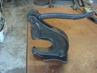Vintage Large Hp7 Auto Rivet Press Punch Tool Cast Iron Antique Crafts Leather