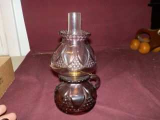 Vintage Small Purple Glass Oil Lamp No Brand