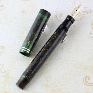 Parker Osmia Duofold Senior Jade Green Fountain Pen Flex Medium
