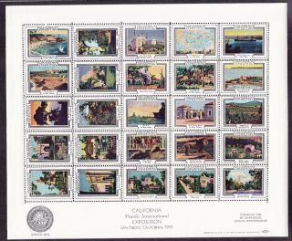 Us 1935 California Pacific International Expo Sheet Cinderella Poster Stamp