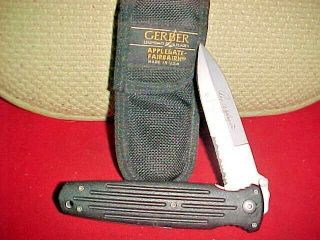 Usa Gerber Combat Folder Rex Applegate,  W.  E.  Fairbairn Folding Knife,  W/ Sheath