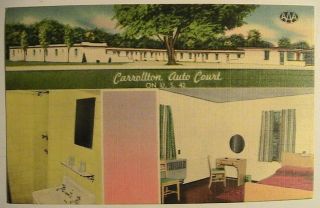 Carrollton Ky Auto Court Postcard Ca 1950 