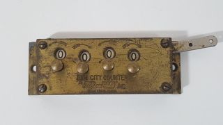 Antique Elm City Veeder Root Brass Mechanical Counter Hartford Conn Good