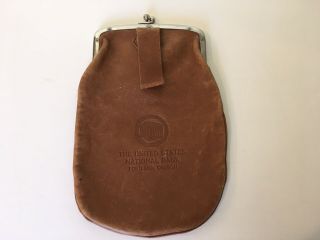 Leather Bank Bag,  The United States National Bank Portland,  Oregon Vintage