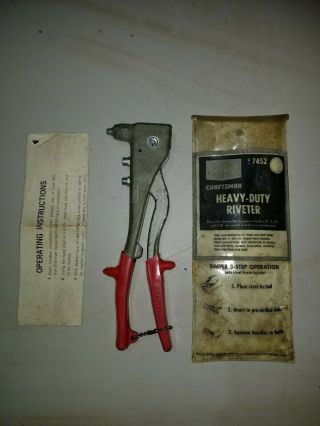 Vintage Craftsman Heavy Duty Riveter In Case With Instructions