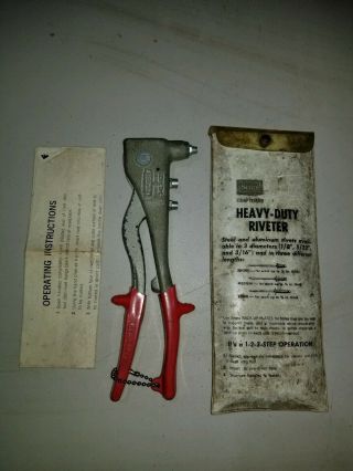 Vintage Craftsman heavy duty riveter in case with instructions 2
