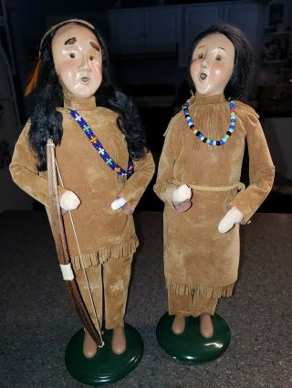 Byers Choice Carolers Native American Indian Couple Holiday Harvest Display
