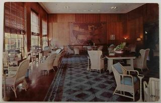 Mammoth Spring Hotel Lounge 1954 Reamer Map Yellowstone National Park Postcard