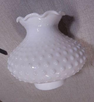 Vintage Hobnail White Milk Glass Lamp Shade 3 " Fitter 6 " Tall 6 3 