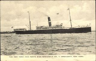Ss Coamo York And Porto Rico Steamship Co Broadway Ny Albertype C1910