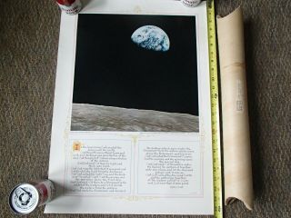 Vintage Apollo 8 Poster With Mailer Official Nasa Photo First Orbit Of