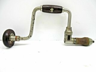 Vintage Stanley No.  928 10 Inch Ratcheting Brace Drill Wood Tool Hand Drill