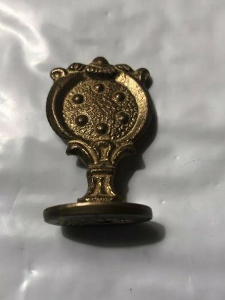 Vtg Made In Italy Brass Owl Stamp Seal Rare 