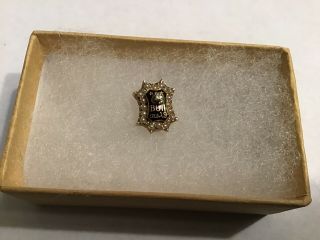 Vintage Beta Theta Pi 10k Gold Sorority Pin Diamond & Seed Pearls